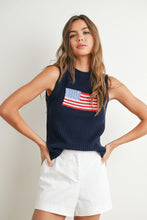 Load image into Gallery viewer, Flag Tank Sweatshirt - Navy (BMW7749)
