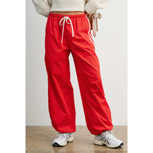 Load image into Gallery viewer, Striped Drawstring Wide-Leg Track Pants - Red w/ White Stripe - Navy w/ White stripe
