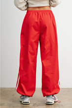 Load image into Gallery viewer, Striped Drawstring Wide-Leg Track Pants - Red w/ White Stripe - Navy w/ White stripe
