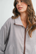 Load image into Gallery viewer, Striped Windbreaker Jacket - Brown/White - Red/White (BMJ7991)
