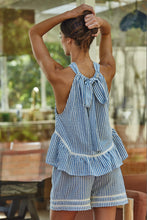Load image into Gallery viewer, Angeline Top - Light Blue Stripe (Style L9286T)
