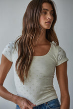 Load image into Gallery viewer, Seamless Eyelet Tee - Asst Colors Ivory
