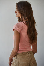 Load image into Gallery viewer, Seamless Eyelet Tee - Asst Colors Peaches 'n Cream

