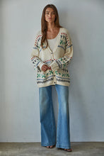 Load image into Gallery viewer, Faire Isle Cardigan - Cream Multi (Style W2202)
