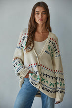 Load image into Gallery viewer, Faire Isle Cardigan - Cream Multi (Style W2202)
