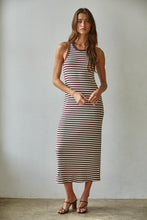 Load image into Gallery viewer, Marley Striped Midi -&nbsp; Chocolate / Natural
