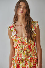 Load image into Gallery viewer, Sabine Floral Midi Dress - Yellow Multi (Style L9585)
