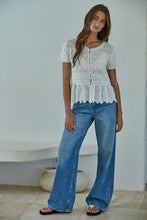 Load image into Gallery viewer, Sophia Peplum Top - Ivory (Style W2407)
