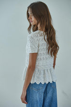 Load image into Gallery viewer, Sophia Peplum Top - Ivory (Style W2407)
