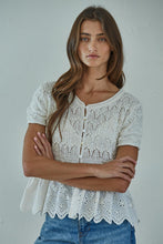 Load image into Gallery viewer, Sophia Peplum Top - Ivory (Style W2407)
