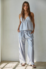 Load image into Gallery viewer, Sugar Babydoll Top - Blue/White Pin Stripe (Style L8489T)
