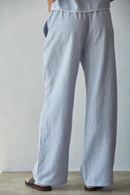Load image into Gallery viewer, Sugar Wide Leg Pants - Blue/White Pin Stripe (Style L8489B1)
