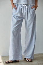 Load image into Gallery viewer, Sugar Wide Leg Pants - Blue/White Pin Stripe (Style L8489B1)
