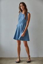 Load image into Gallery viewer, Twiggy Denim Mini Dress - Med Denim (BD342)

