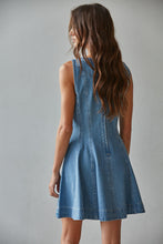 Load image into Gallery viewer, Twiggy Denim Mini Dress - Med Denim (BD342)
