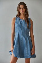 Load image into Gallery viewer, Twiggy Denim Mini Dress - Med Denim (BD342)
