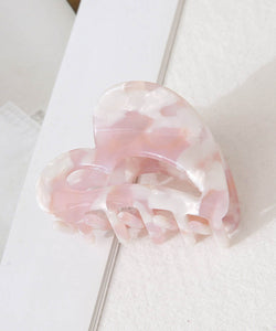 Heart Claw Clip - Pink - Ivory - Beige Tortoise - Brown Tortoise