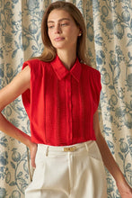Load image into Gallery viewer, Pintuck Sleeveless Blouse - Red (Style: CK1044T)
