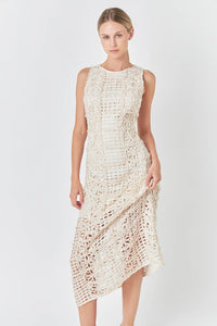 Textured Sleeveless Maxi Dress - Ivory