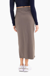 Mid Rise Cargo maxi Skirt - Olive