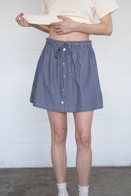 Carly Skirt - Navy Stripe