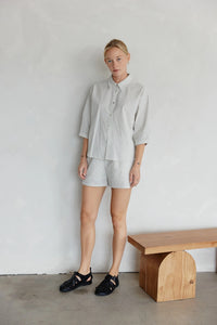 Catherine Shorts - Ivory /Blue