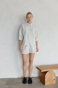 Catherine Shorts - Ivory /Blue