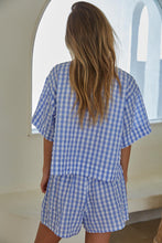 Load image into Gallery viewer, Ceci Gingham Tie Top - Blue/Ivory (Style L8292)
