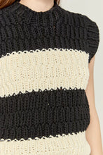 Load image into Gallery viewer, Morrison Chunky Striped Sweater Vest - Blk/Ivory (Style: HN3451T)

