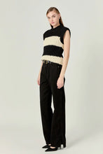Load image into Gallery viewer, Morrison Chunky Striped Sweater Vest - Blk/Ivory (Style: HN3451T)
