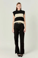 Load image into Gallery viewer, Morrison Chunky Striped Sweater Vest - Blk/Ivory (Style: HN3451T)
