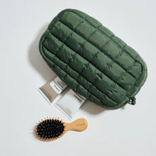 Load image into Gallery viewer, Cloud Nine Quilted Puffer Nylon Cosmetic Pouch - Black - Dove Grey - Burgundy - Denim - Olive
