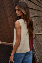 Load image into Gallery viewer, Colosseum Sweater Vest - Burgundy/Taupe (Style #W2189)
