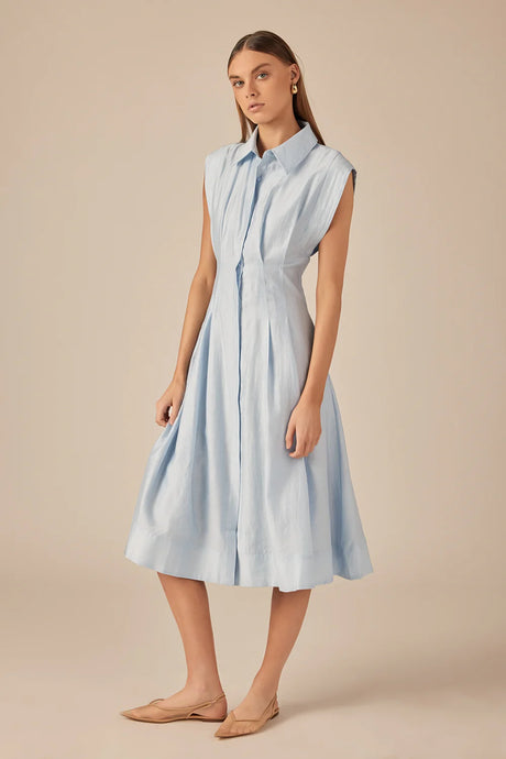 Contrast Stitch Midi Dress - Green (Style #SS1074D)
