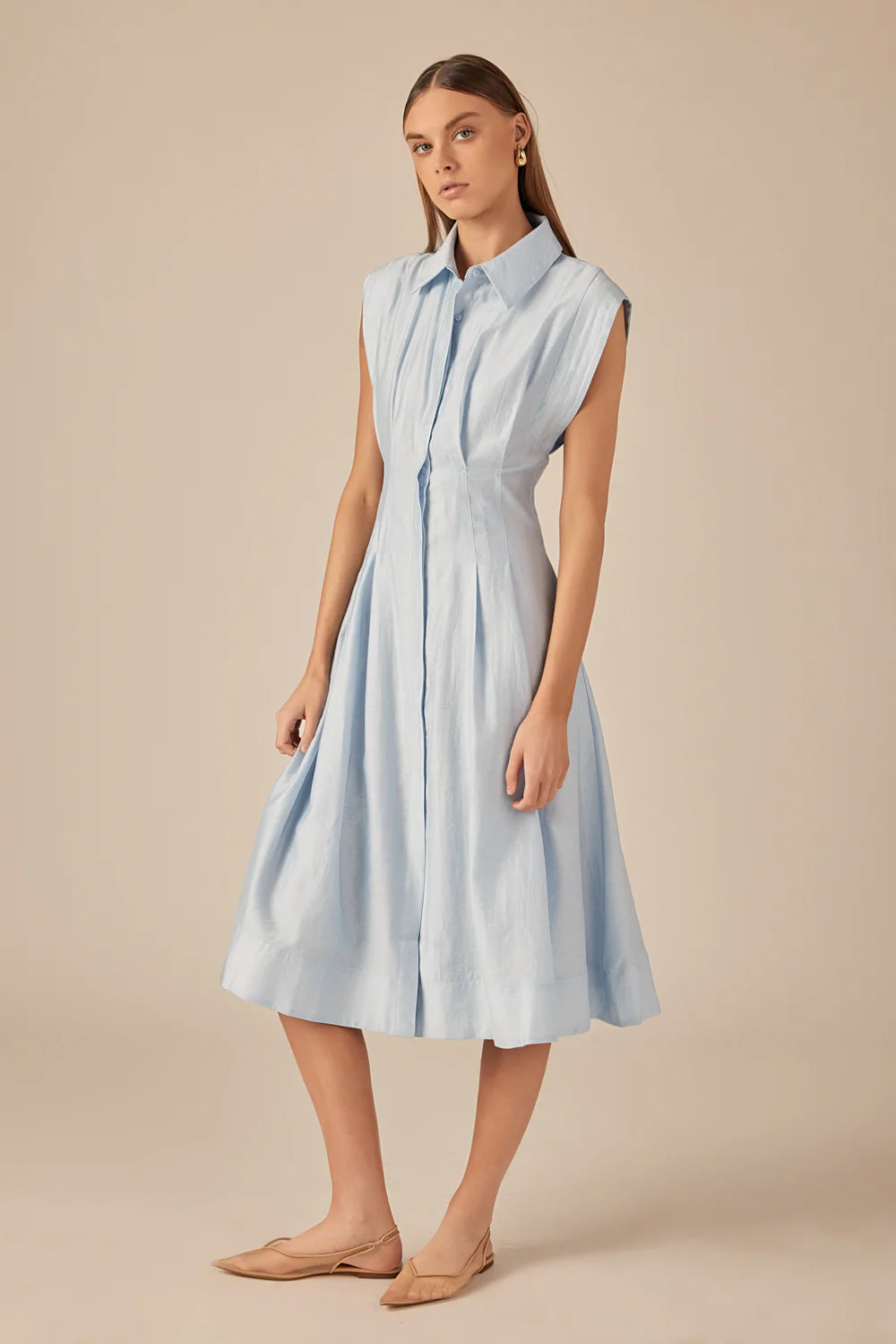 Contrast Stitch Midi Dress - Green (Style #SS1074D)