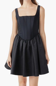 Corset Mini Dress - Black