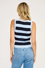 Load image into Gallery viewer, Curren Striped Knit Top - Navy/Lt Blue Stripe (SW2198)
