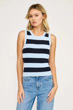 Load image into Gallery viewer, Curren Striped Knit Top - Navy/Lt Blue Stripe (SW2198)
