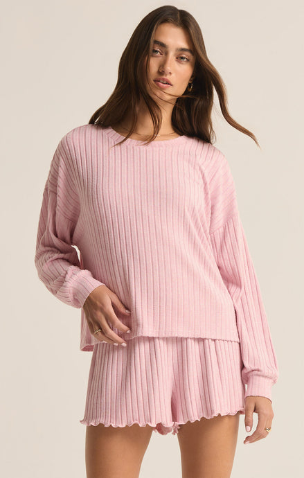 Daydream Rib L/S Top - Sunset Mauve