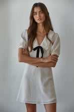 Load image into Gallery viewer, Dainty Collared Bow Mini Dress - Cream (L8821)
