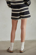 Load image into Gallery viewer, Dakota Striped Shorts - Blk / Cream Stripe
