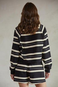 Dakota Striped Pullover - Blk / Cream Stripe