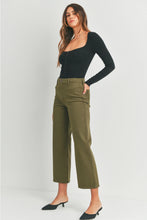 Load image into Gallery viewer, Wide Leg Trouser Jeans - Dark Olive
