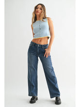 Load image into Gallery viewer, Blair Crop Sweat Jeans - Dark Denim (Style DP831-S)
