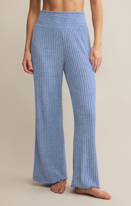 Dawn Smocked Rib Pants - Riviera