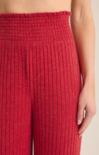 Load image into Gallery viewer, Dawn Smocked Rib Pants - Haute Red
