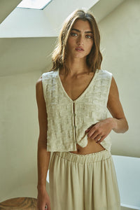 Dawson Sweater Vest - Cream (Style #W1525)