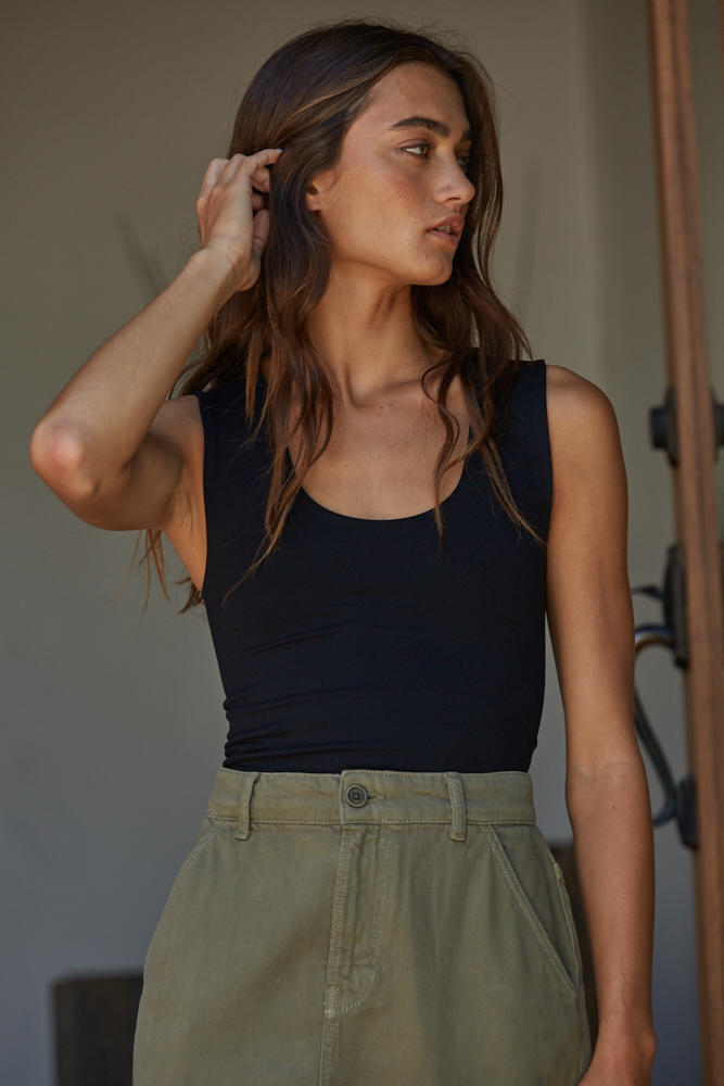 Dbl Layer Full Length Tank - Sangria - Black (S1187N)