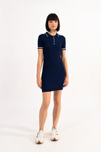 Load image into Gallery viewer, Knitted Shirt Dress - Navy
