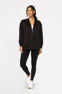 Elevated Button Down Cardigan - Black